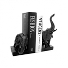 Aparador De Livros Elefantes Em Poliresina Preto 26x22x10 Cm