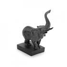 Aparador De Livros Elefantes Em Poliresina Preto 26x22x10 Cm