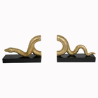 Aparador De Livros Serpente Em Poliresina Dourado M02 - D'ros