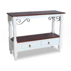 Aparador De Madeira Cor Branco Laca Com Tampo Castanho Envelh