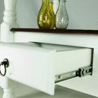 Aparador De Madeira Cor Branco Laca Com Tampo Castanho Envelh