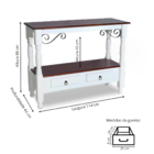 Aparador De Madeira Cor Branco Laca Com Tampo Castanho Envelh