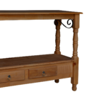 Aparador De Madeira Cor Imbuia Glazer, 2 Gavetas E Pés Tornea