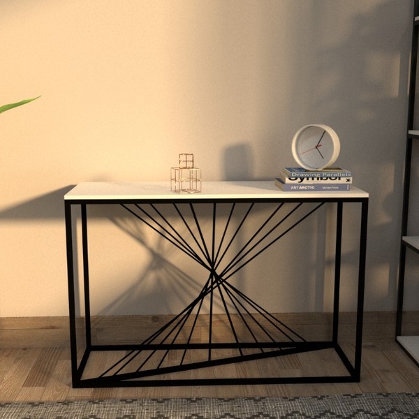 Aparador De Madeira E Ferro Onix - Branco - 2,00 X 0,40 X 0,79