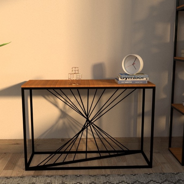 Aparador De Madeira E Ferro Onix - Cumaru - 1,20 X 0,40 X 0,79