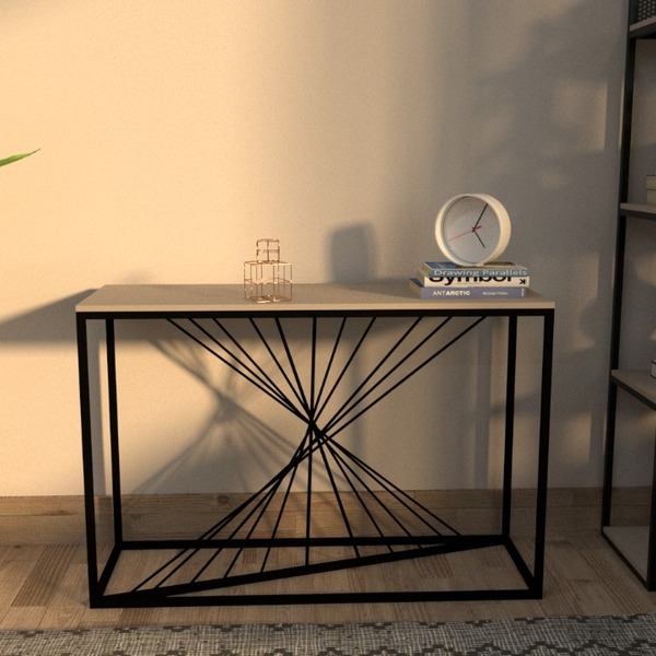 Aparador De Madeira E Ferro Onix - Gianduia - 1,60 X 0,40 X 0