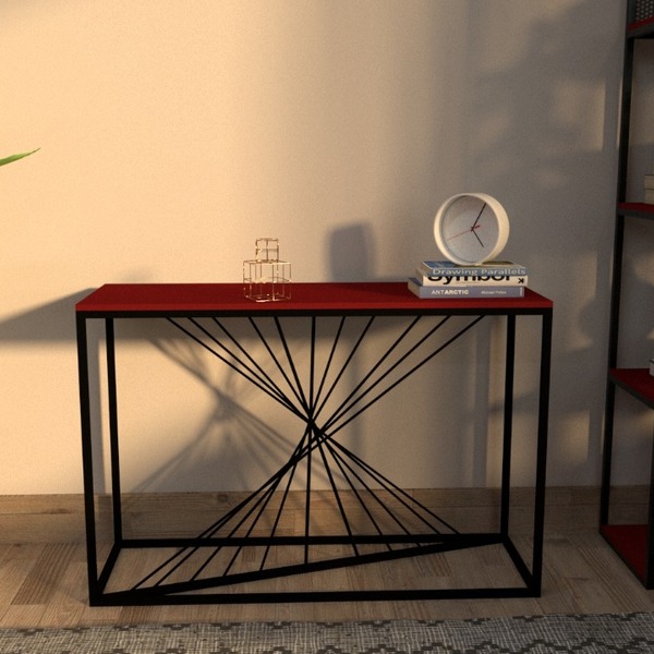 Aparador De Madeira E Ferro Onix - Marsala - 1,00 X 0,40 X 0,