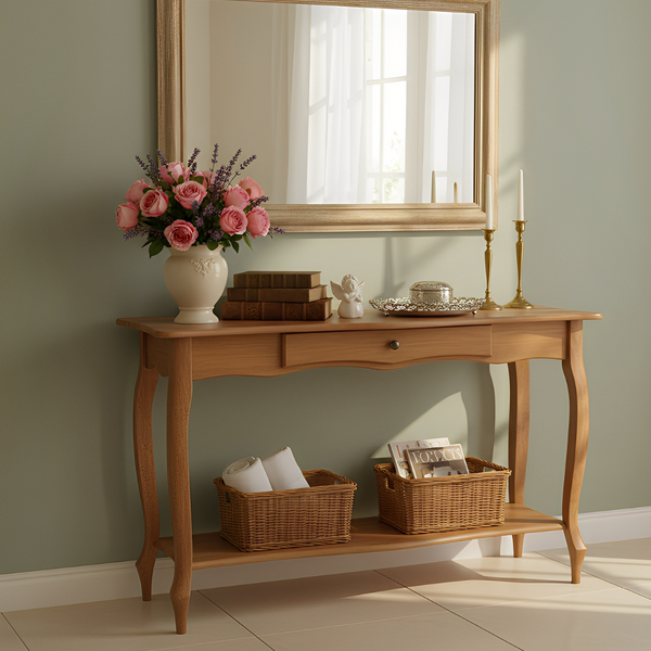 Aparador De Madeira Para Sala Com Gaveta, Prateleira E Pés Lu