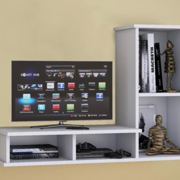 Aparador De Quarto Branco Penteadeira Multiuso Com Nichos