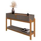 Aparador De Sala 2 Gavetas 130cm Nay C14 Cinza Perola/cedro -