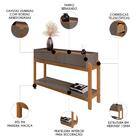 Aparador De Sala 2 Gavetas 130cm Nay C14 Cinza Perola/cedro -