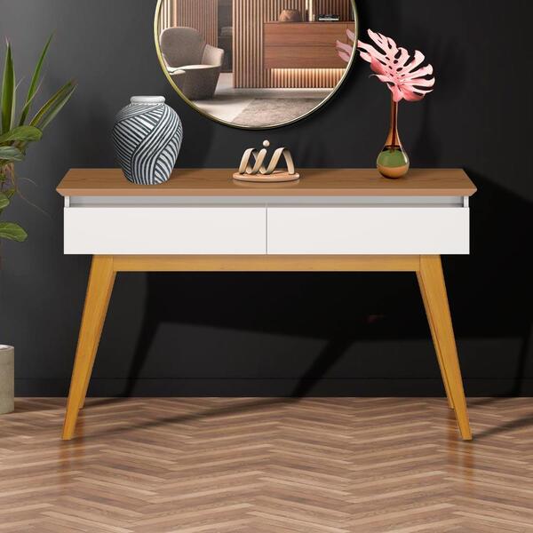 Aparador De Sala 2 Gavetas Off White Freijó Firod Shop Jm