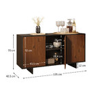 Aparador De Sala Buffet Preto Alto Madeira 135 Cm Prateleiras