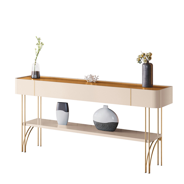 Aparador De Sala Com Prateleira Horus H01 - D'rossi - Off Whi