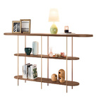 Aparador De Sala Com Prateleiras Pé Em Metal 135cm Evan Casta