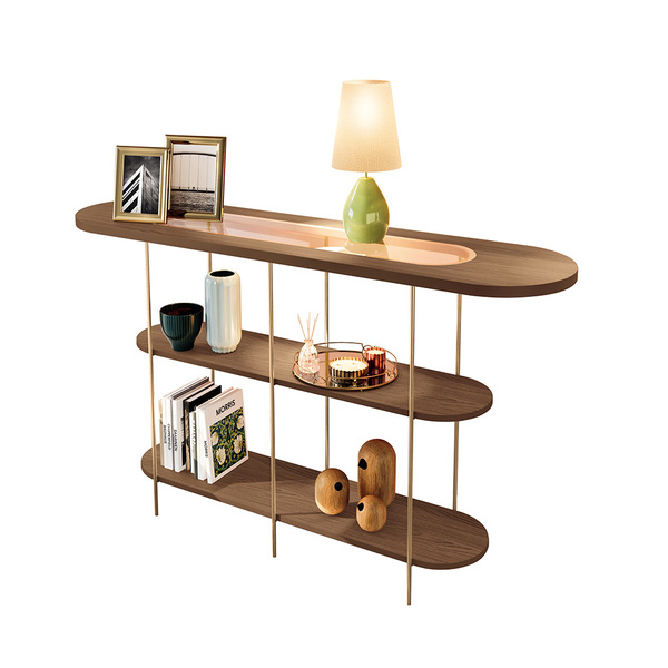 Aparador De Sala Com Prateleiras Pé Em Metal 135cm Evan H01 -