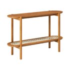 Aparador De Sala De Estar Com 2 Prateleiras Madeira Maciça 13