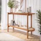 Aparador De Sala De Estar Com 2 Prateleiras Madeira Maciça 13