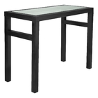 Aparador De Sala De Jantar Retangular Preto Tampo De Vidro