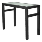 Aparador De Sala De Jantar Retangular Preto Tampo De Vidro