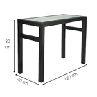 Aparador De Sala De Jantar Retangular Preto Tampo De Vidro