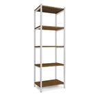 Aparador De Sala Em Aço 5 Prateleiras 50 Cm Imbuia Branco Zed