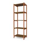 Aparador De Sala Em Aço 5 Prateleiras 50 Cm Imbuia Bronze Zed