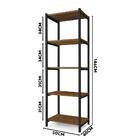 Aparador De Sala Em Aço 5 Prateleiras 50 Cm Imbuia Preto Zed