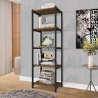 Aparador De Sala Em Aço 5 Prateleiras 50 Cm Imbuia Preto Zed