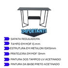 Aparador De Sala Jade Mdf Resistente Moderno Industrial