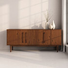 Aparador De Sala Minimalista Buffet 4 Prateleiras Madeira Cas