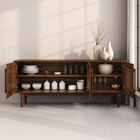 Aparador De Sala Minimalista Buffet 4 Prateleiras Madeira Cas