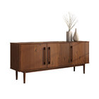 Aparador De Sala Minimalista Buffet 4 Prateleiras Madeira Cas