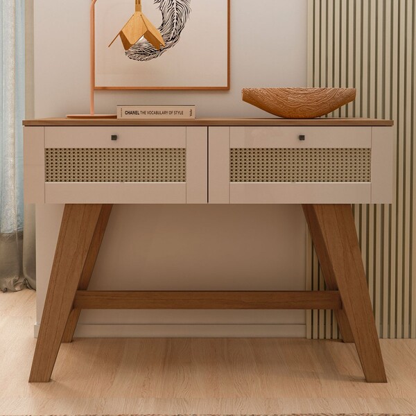 Aparador Decor 2 Gavetas Cinamomo/off White - Artely Móveis