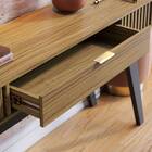 Aparador Decorativo 136cm Ripado Com Gaveta Itacaré Noce/pret