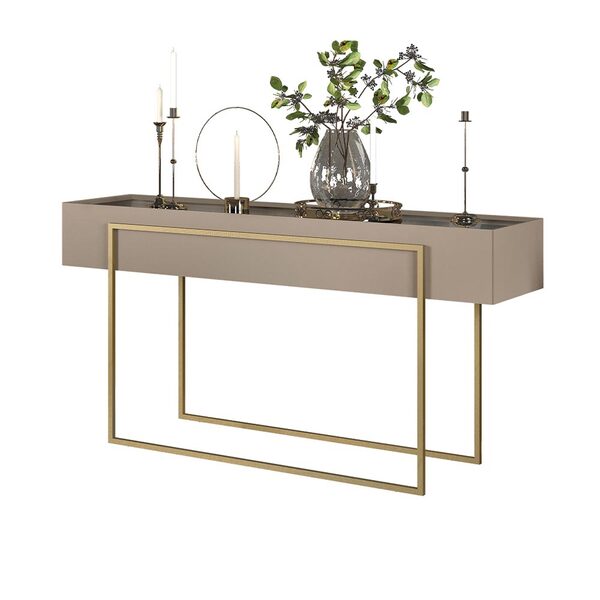 Aparador Decorativo Com Espelho No Tampo Jasper Amarula/doura