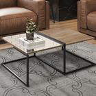 Aparador Decorativo Com Mesa De Centro Espelhada Industrial D