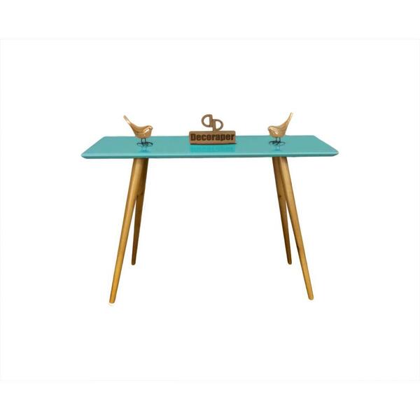 Aparador Decorativo Com Vidro Laqueado Pés Palito 120cm Azul