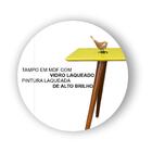 Aparador Decorativo Com Vidro Laqueado Pés Palito 80cm Amarel