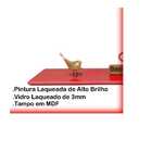 Aparador Decorativo Com Vidro Laqueado Pés Palito 90cm - Verm