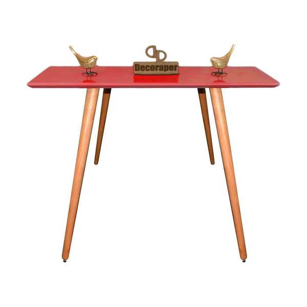 Aparador Decorativo Com Vidro Laqueado Pés Palito 90cm - Verm