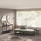 Aparador Decorativo Grimaldi Base Aço Com Detalhe Em Couro Pr