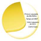 Aparador Decorativo Laqueado Arredondado Com Vidro 120cm - Pé