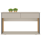 Aparador Decorativo Para Sala De Estar 02 Gavetas 136 Cm Ambe