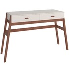 Aparador Decorativo Sala De Estar 2 Gavetas Yara Amêndoa/off