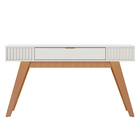 Aparador Decorativo Sala De Estar Delta C04 Freijó Off White