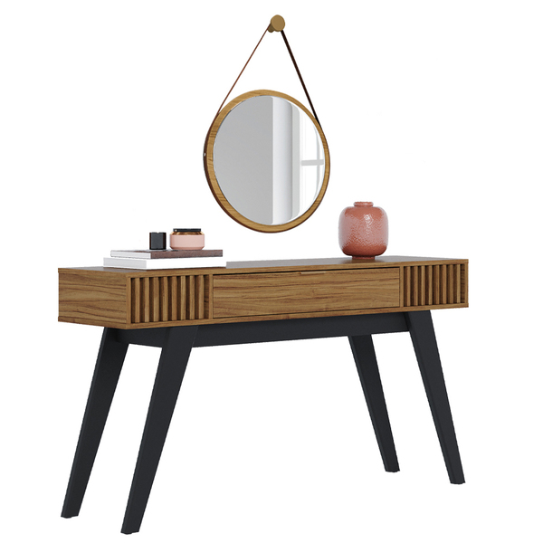 Aparador Decorativo Sala De Estar Delta C04 Preto Noce Milano