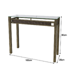 Aparador Dourado Havana Em Aço Com Tampo De Vidro 1,00x0,35m