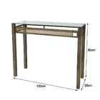 Aparador Dourado Siena Em Aço Com Tampo De Vidro 1,20x0,35m