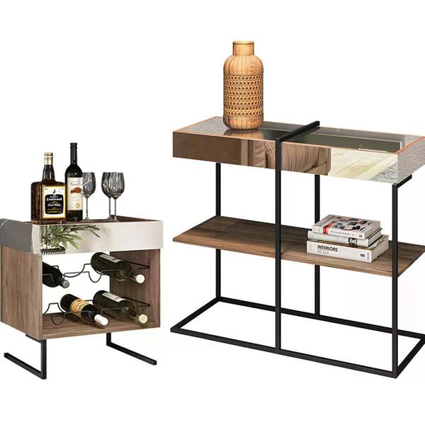 Aparador E Adega Estilo Industrial Class Demoliçao Preto Mila